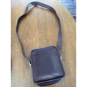 VIntage Coach Dark Brown Leather Crossbody Bag Adjustable Strap Shoulder Bag
